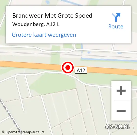 Locatie op kaart van de 112 melding: Brandweer Met Grote Spoed Naar Woudenberg, A12 L op 18 januari 2018 08:31