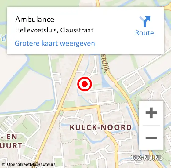 Locatie op kaart van de 112 melding: Ambulance Hellevoetsluis, Clausstraat op 18 januari 2018 08:55