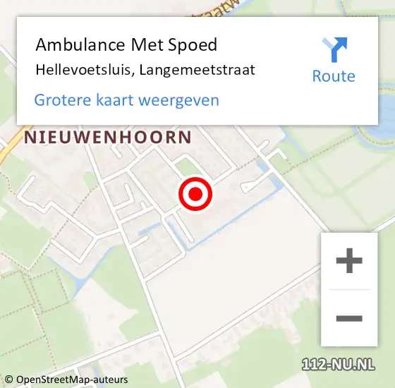 Locatie op kaart van de 112 melding: Ambulance Met Spoed Naar Hellevoetsluis, Langemeetstraat op 18 januari 2018 08:59