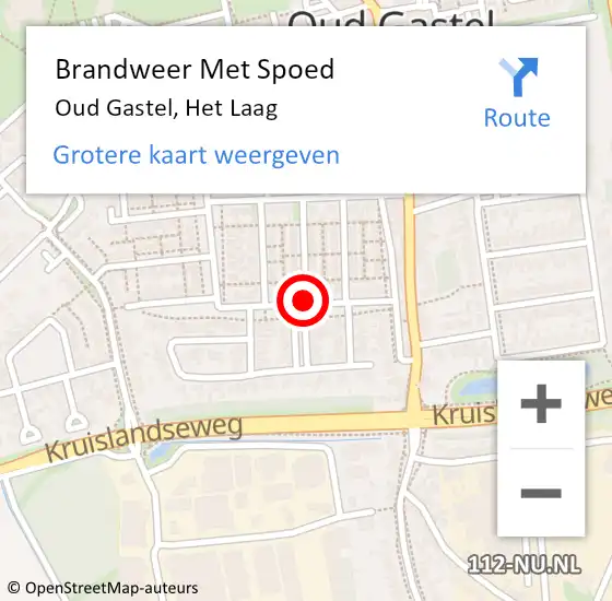 Locatie op kaart van de 112 melding: Brandweer Met Spoed Naar Oud Gastel, Het Laag op 18 januari 2018 09:02