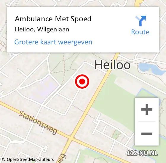 Locatie op kaart van de 112 melding: Ambulance Met Spoed Naar Heiloo, Wilgenlaan op 18 januari 2018 09:02