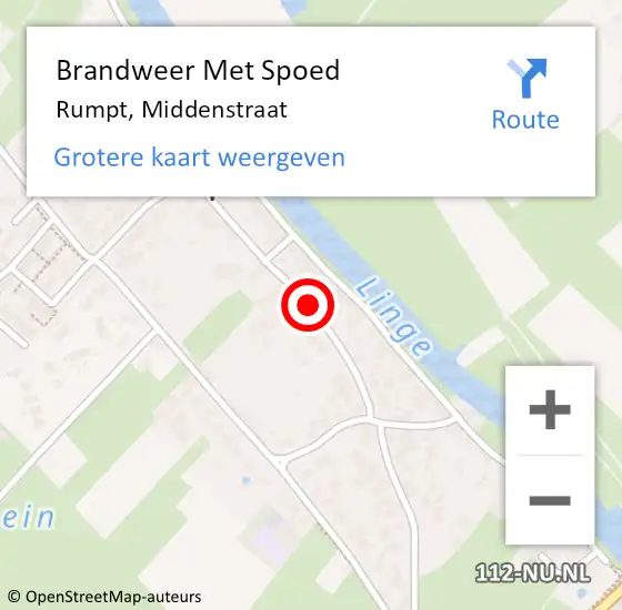 Locatie op kaart van de 112 melding: Brandweer Met Spoed Naar Rumpt, Middenstraat op 18 januari 2018 09:07