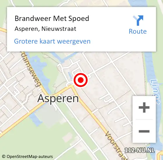 Locatie op kaart van de 112 melding: Brandweer Met Spoed Naar Asperen, Nieuwstraat op 18 januari 2018 09:07