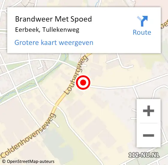 Locatie op kaart van de 112 melding: Brandweer Met Spoed Naar Eerbeek, Tullekenweg op 18 januari 2018 09:08