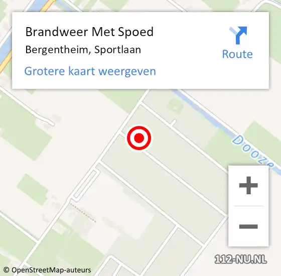 Locatie op kaart van de 112 melding: Brandweer Met Spoed Naar Bergentheim, Sportlaan op 18 januari 2018 09:13