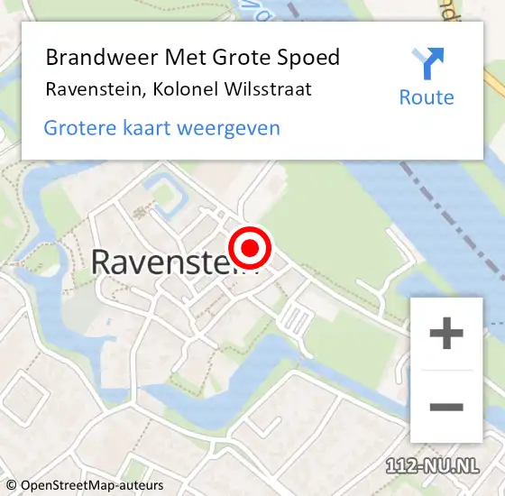 Locatie op kaart van de 112 melding: Brandweer Met Grote Spoed Naar Ravenstein, Kolonel Wilsstraat op 18 januari 2018 09:19