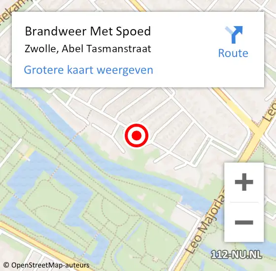 Locatie op kaart van de 112 melding: Brandweer Met Spoed Naar Zwolle, Abel Tasmanstraat op 18 januari 2018 09:20