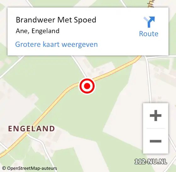 Locatie op kaart van de 112 melding: Brandweer Met Spoed Naar Ane, Engeland op 18 januari 2018 09:23