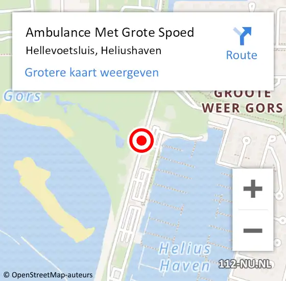 Locatie op kaart van de 112 melding: Ambulance Met Grote Spoed Naar Hellevoetsluis, Heliushaven op 18 januari 2018 09:23