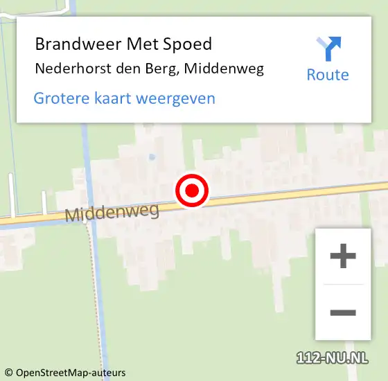 Locatie op kaart van de 112 melding: Brandweer Met Spoed Naar Nederhorst den Berg, Middenweg op 18 januari 2018 09:27