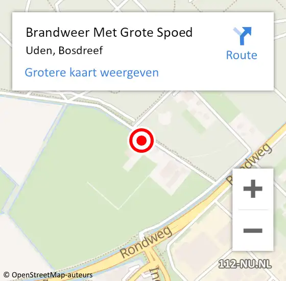 Locatie op kaart van de 112 melding: Brandweer Met Grote Spoed Naar Uden, Bosdreef op 18 januari 2018 09:38