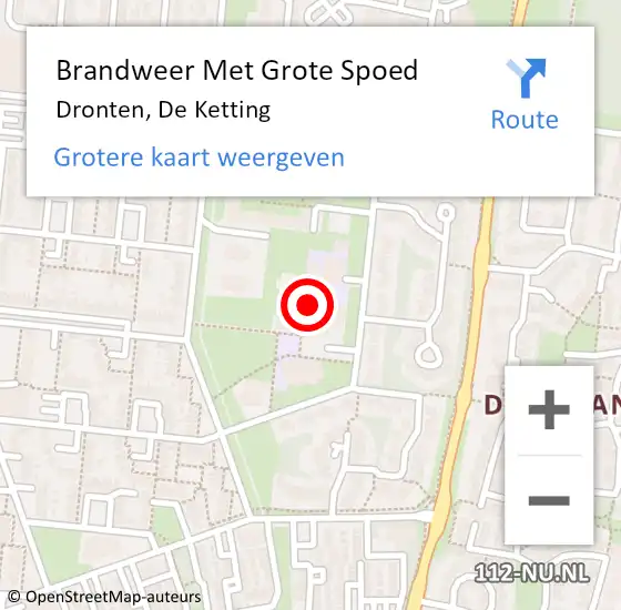 Locatie op kaart van de 112 melding: Brandweer Met Grote Spoed Naar Dronten, De Ketting op 18 januari 2018 09:45