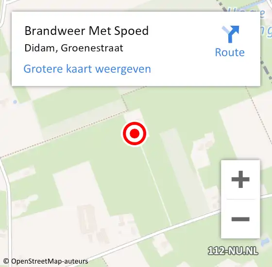 Locatie op kaart van de 112 melding: Brandweer Met Spoed Naar Didam, Groenestraat op 18 januari 2018 09:56