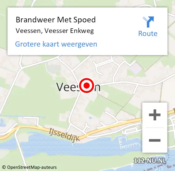 Locatie op kaart van de 112 melding: Brandweer Met Spoed Naar Veessen, Veesser Enkweg op 18 januari 2018 09:57