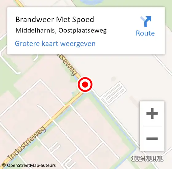 Locatie op kaart van de 112 melding: Brandweer Met Spoed Naar Middelharnis, Oostplaatseweg op 18 januari 2018 09:58