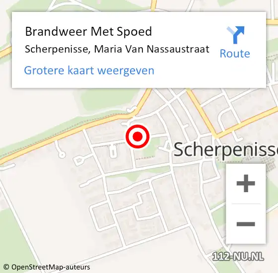 Locatie op kaart van de 112 melding: Brandweer Met Spoed Naar Scherpenisse, Maria Van Nassaustraat op 18 januari 2018 10:07