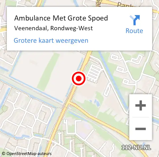 Locatie op kaart van de 112 melding: Ambulance Met Grote Spoed Naar Veenendaal, Rondweg-West op 18 januari 2018 10:09