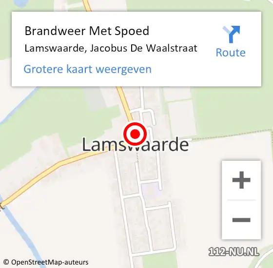 Locatie op kaart van de 112 melding: Brandweer Met Spoed Naar Lamswaarde, Jacobus De Waalstraat op 18 januari 2018 10:10