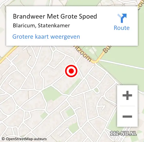 Locatie op kaart van de 112 melding: Brandweer Met Grote Spoed Naar Blaricum, Statenkamer op 18 januari 2018 10:11