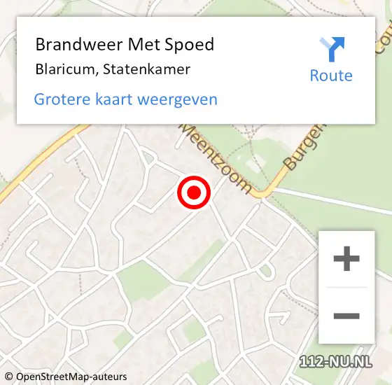 Locatie op kaart van de 112 melding: Brandweer Met Spoed Naar Blaricum, Statenkamer op 18 januari 2018 10:11