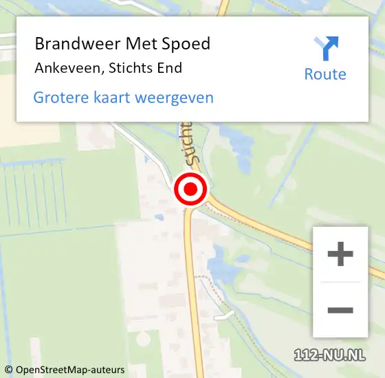 Locatie op kaart van de 112 melding: Brandweer Met Spoed Naar Ankeveen, Stichts End op 18 januari 2018 10:13