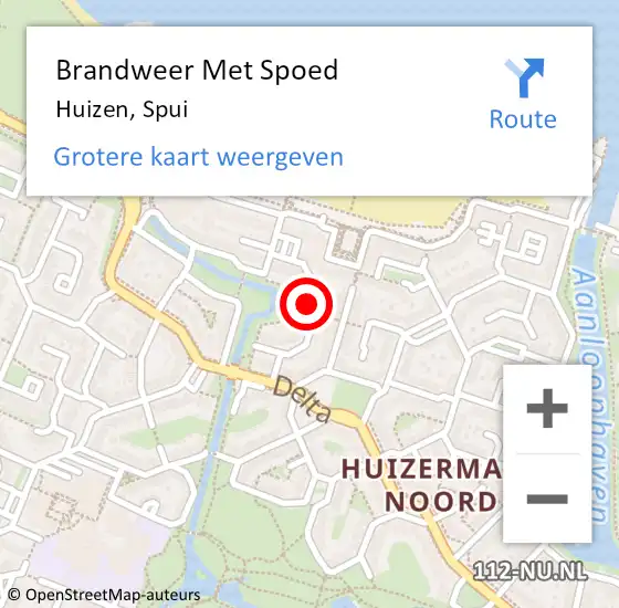 Locatie op kaart van de 112 melding: Brandweer Met Spoed Naar Huizen, Spui op 18 januari 2018 10:16