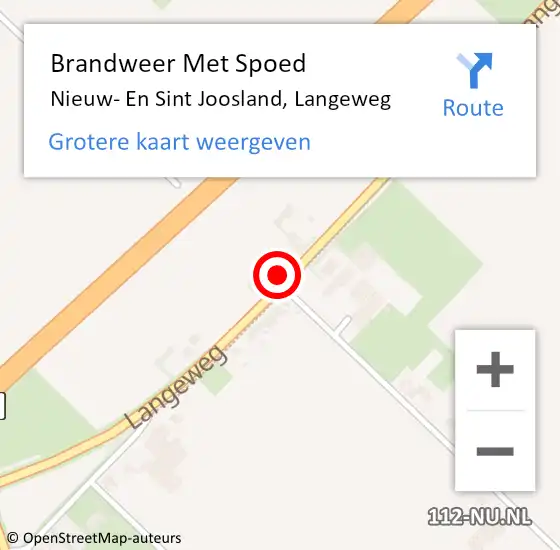 Locatie op kaart van de 112 melding: Brandweer Met Spoed Naar Nieuw- En Sint Joosland, Langeweg op 18 januari 2018 10:24