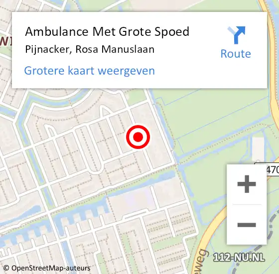 Locatie op kaart van de 112 melding: Ambulance Met Grote Spoed Naar Pijnacker, Rosa Manuslaan op 18 januari 2018 10:27