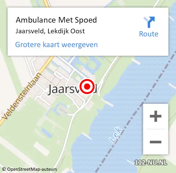 Locatie op kaart van de 112 melding: Ambulance Met Spoed Naar Jaarsveld, Lekdijk Oost op 18 januari 2018 10:30