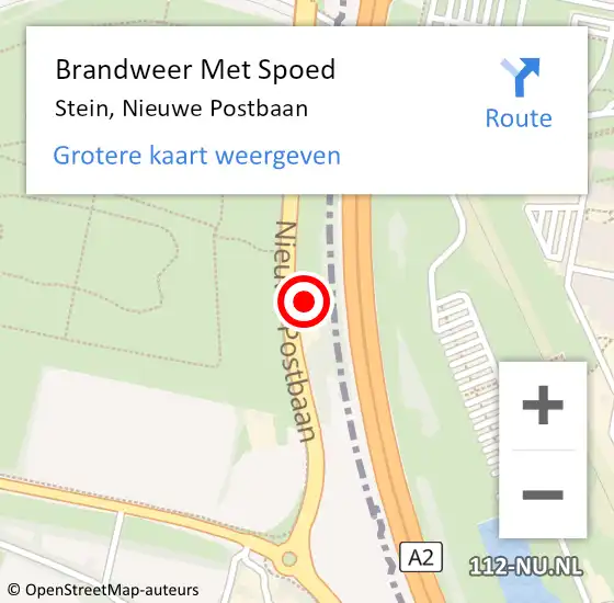 Locatie op kaart van de 112 melding: Brandweer Met Spoed Naar Stein, Nieuwe Postbaan op 18 januari 2018 10:31