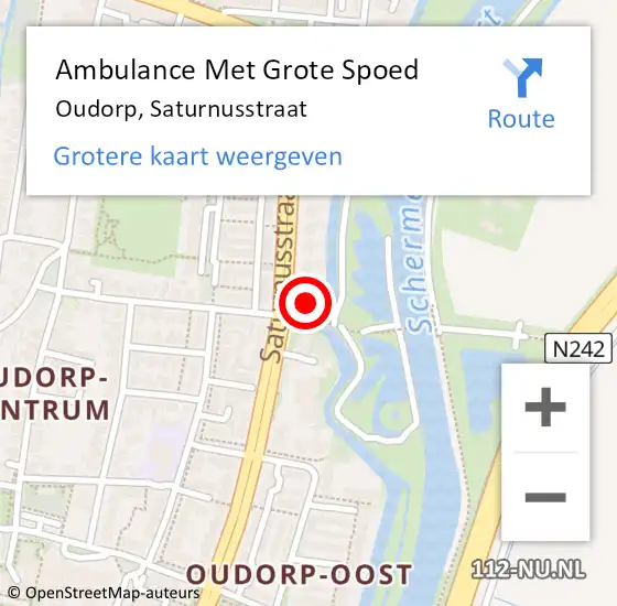 Locatie op kaart van de 112 melding: Ambulance Met Grote Spoed Naar Oudorp, Saturnusstraat op 18 januari 2018 10:34