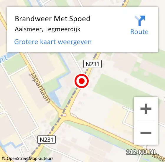 Locatie op kaart van de 112 melding: Brandweer Met Spoed Naar Aalsmeer, Legmeerdijk op 18 januari 2018 10:35
