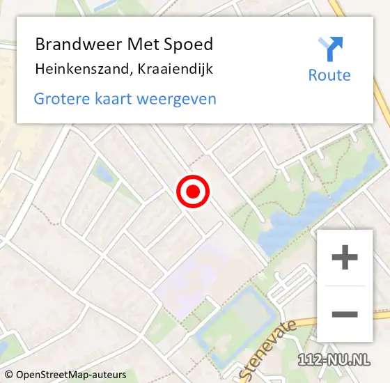 Locatie op kaart van de 112 melding: Brandweer Met Spoed Naar Heinkenszand, Kraaiendijk op 18 januari 2018 10:36
