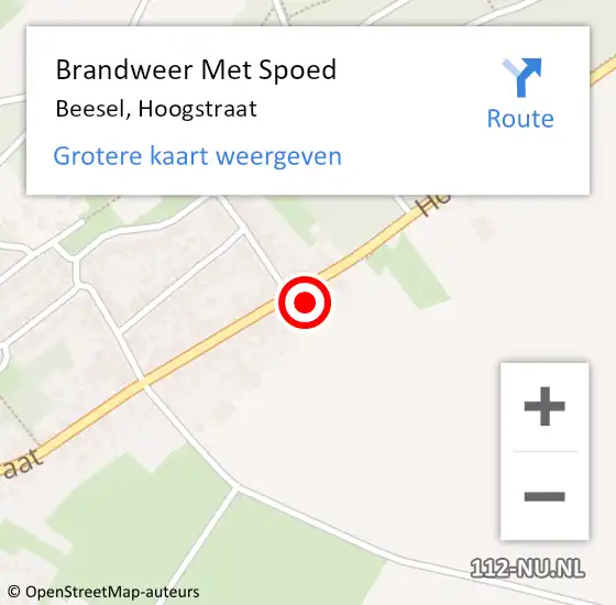 Locatie op kaart van de 112 melding: Brandweer Met Spoed Naar Beesel, Hoogstraat op 18 januari 2018 10:37