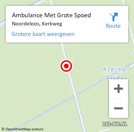 Locatie op kaart van de 112 melding: Ambulance Met Grote Spoed Naar Noordeloos, Kerkweg op 18 januari 2018 10:46