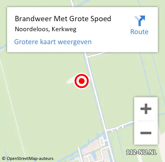 Locatie op kaart van de 112 melding: Brandweer Met Grote Spoed Naar Noordeloos, Kerkweg op 18 januari 2018 10:46