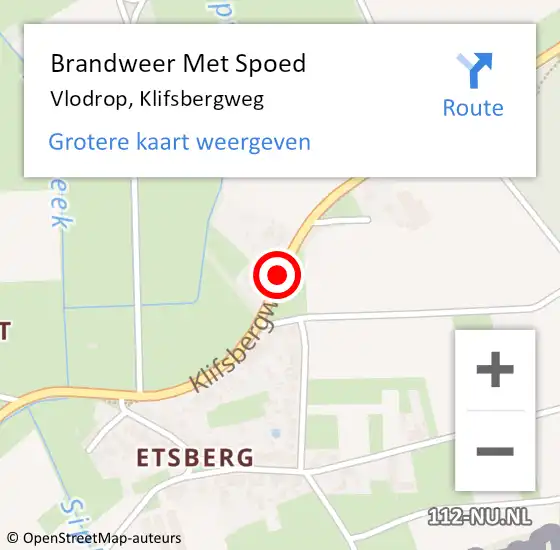 Locatie op kaart van de 112 melding: Brandweer Met Spoed Naar Vlodrop, Klifsbergweg op 18 januari 2018 10:47