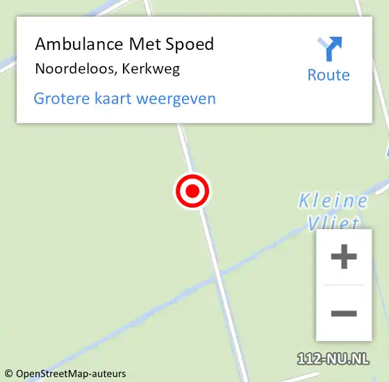 Locatie op kaart van de 112 melding: Ambulance Met Spoed Naar Noordeloos, Kerkweg op 18 januari 2018 10:49