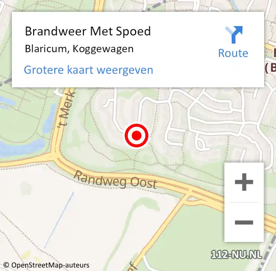 Locatie op kaart van de 112 melding: Brandweer Met Spoed Naar Blaricum, Koggewagen op 18 januari 2018 10:50