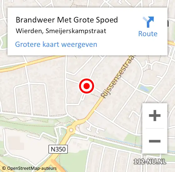 Locatie op kaart van de 112 melding: Brandweer Met Grote Spoed Naar Wierden, Smeijerskampstraat op 18 januari 2018 10:53