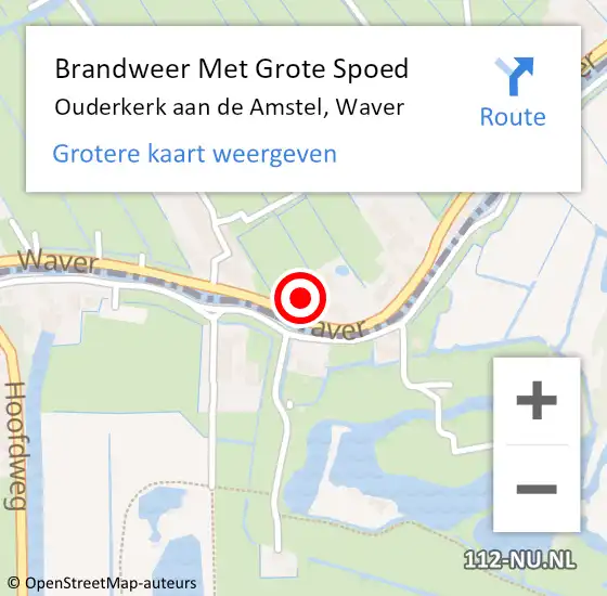 Locatie op kaart van de 112 melding: Brandweer Met Grote Spoed Naar Ouderkerk aan de Amstel, Waver op 18 januari 2018 10:54