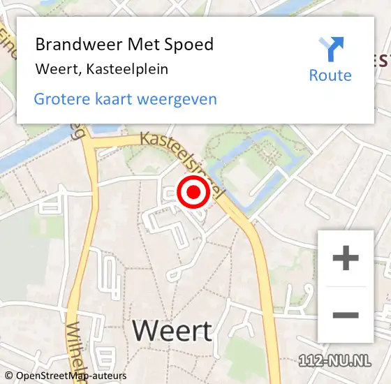 Locatie op kaart van de 112 melding: Brandweer Met Spoed Naar Weert, Kasteelplein op 18 januari 2018 10:56