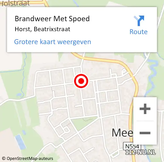 Locatie op kaart van de 112 melding: Brandweer Met Spoed Naar Horst, Beatrixstraat op 18 januari 2018 10:56