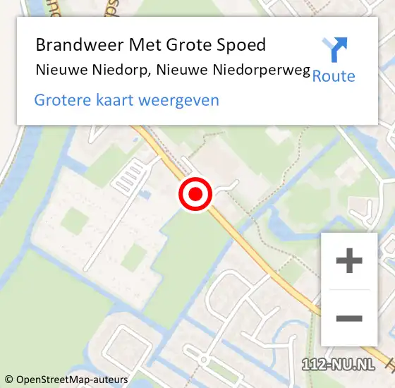 Locatie op kaart van de 112 melding: Brandweer Met Grote Spoed Naar Nieuwe Niedorp, Nieuwe Niedorperweg op 18 januari 2018 10:57