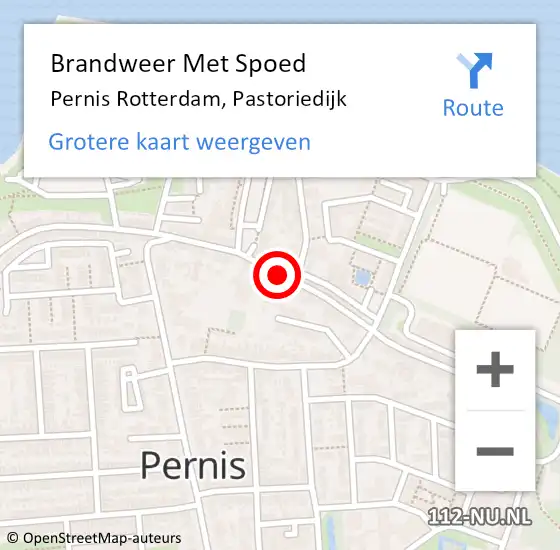 Locatie op kaart van de 112 melding: Brandweer Met Spoed Naar Pernis Rotterdam, Pastoriedijk op 18 januari 2018 11:04