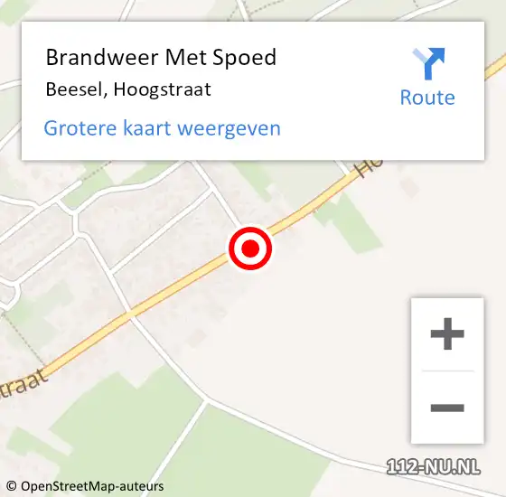 Locatie op kaart van de 112 melding: Brandweer Met Spoed Naar Beesel, Hoogstraat op 18 januari 2018 11:05