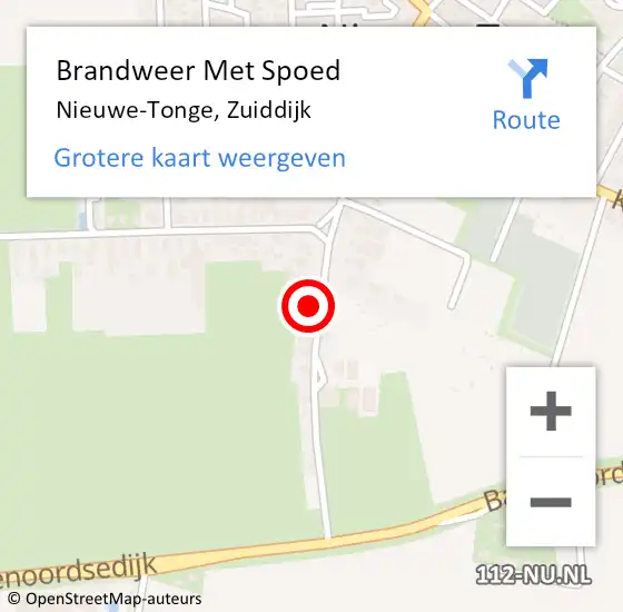 Locatie op kaart van de 112 melding: Brandweer Met Spoed Naar Nieuwe-Tonge, Zuiddijk op 18 januari 2018 11:05