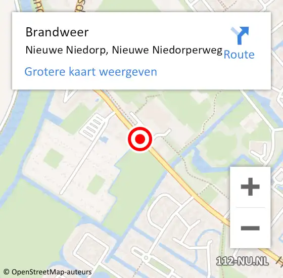 Locatie op kaart van de 112 melding: Brandweer Nieuwe Niedorp, Nieuwe Niedorperweg op 18 januari 2018 11:10