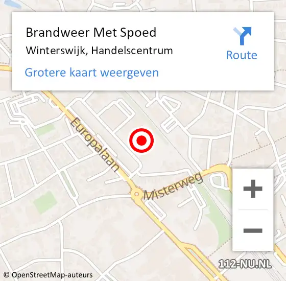 Locatie op kaart van de 112 melding: Brandweer Met Spoed Naar Winterswijk, Handelscentrum op 18 januari 2018 11:11