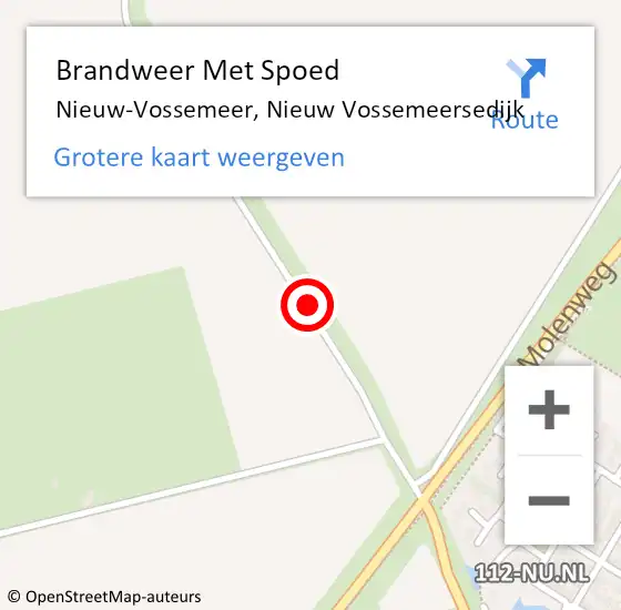 Locatie op kaart van de 112 melding: Brandweer Met Spoed Naar Nieuw-Vossemeer, Nieuw Vossemeersedijk op 18 januari 2018 11:15